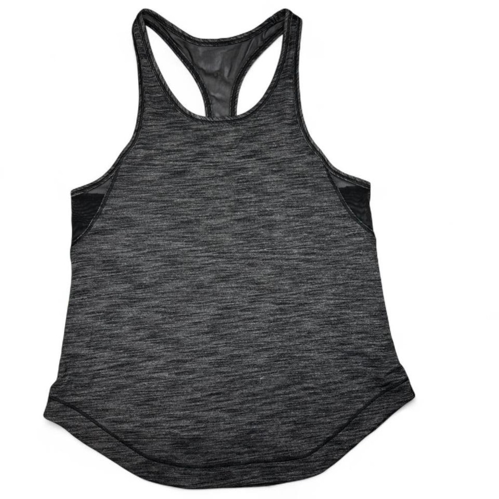 Lululemon Long Distance Tank Mesh Racerback Tank Top Heathered Gray Womens Small